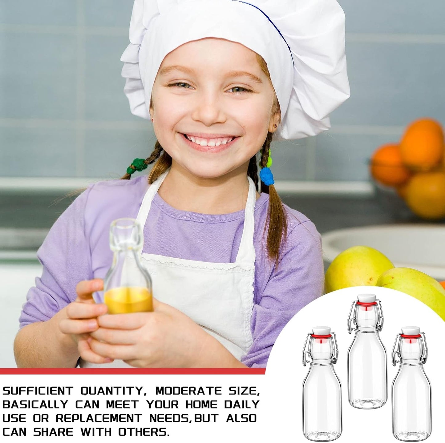 Gifts(24 Pcs,5 oz) EBOOT Flip Top Glass Bottles with Caps Beer Clear Swing Top Glass Vinegar Kombucha Bottles