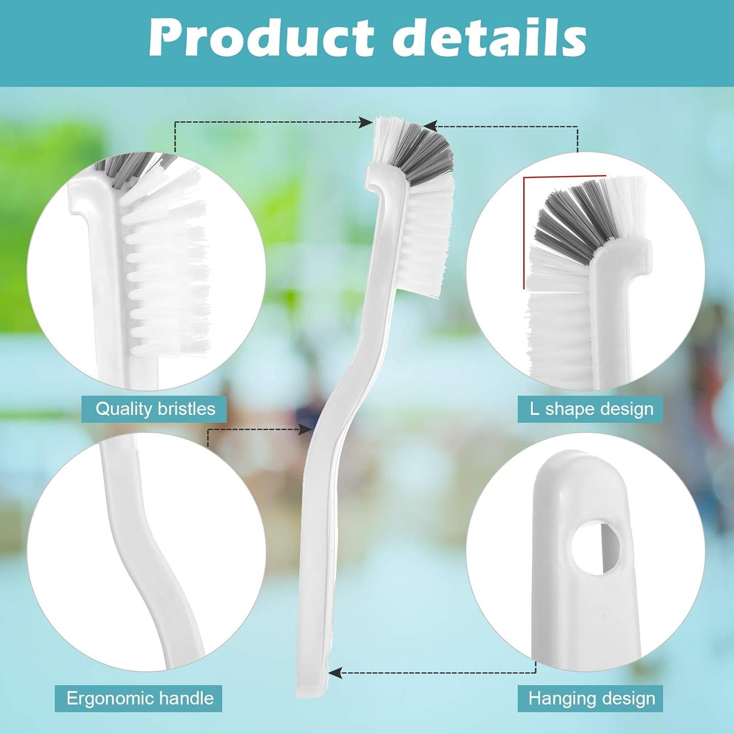 5 Piece Cleaning Dish Scrub Brush Kitchen Sink Bathroom Brushes, Household Pot Pan Dishwasher Edge Corners Grout Deep