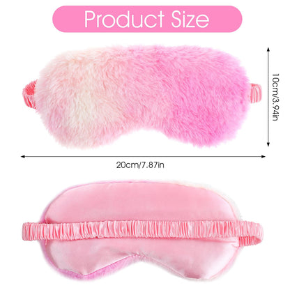 2 Pack Plush Sleeping Eye Mask Soft Plush Eye Mask Fuffy Eye Cover Comfortable Sleep Mask Blindfold Rainbow Faux Fur Eye Shade for Women, Men and Kids Travel Nap Sleeping 565488_2_3pL1H9vJ3