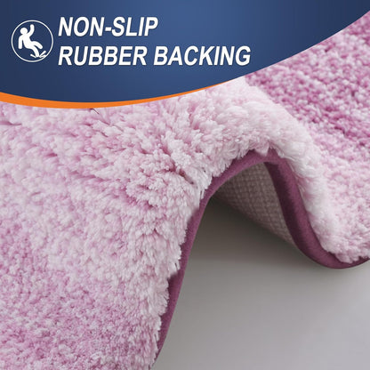OLANLY Bath Rugs Mat - Extra Soft Microfiber, Quick Dry & Washable | 24x16 Inches, Pinkish-Purple