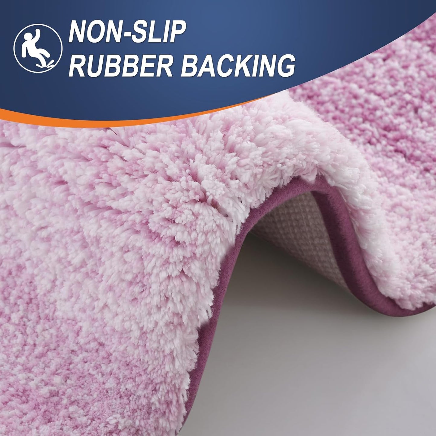 OLANLY Bathroom Runner Rugs - Extra Soft Microfiber Bath Mats | 47x24, Quick Dry, Washable, Pinkish-Purple