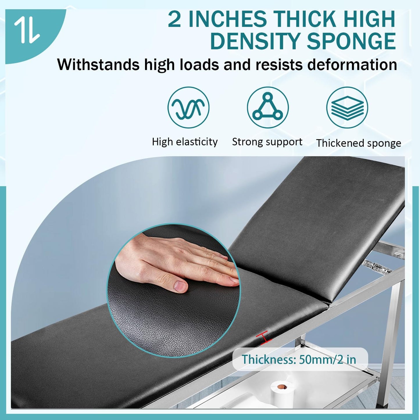 JJFFTAO Adjustable Exam Table，Doctor Bed with Folding Legs is Stable and Durable，Folding Medical Exam Table Holds 500 lbs for Clinical Examination 、Massage 、Spa Beds、Beauty