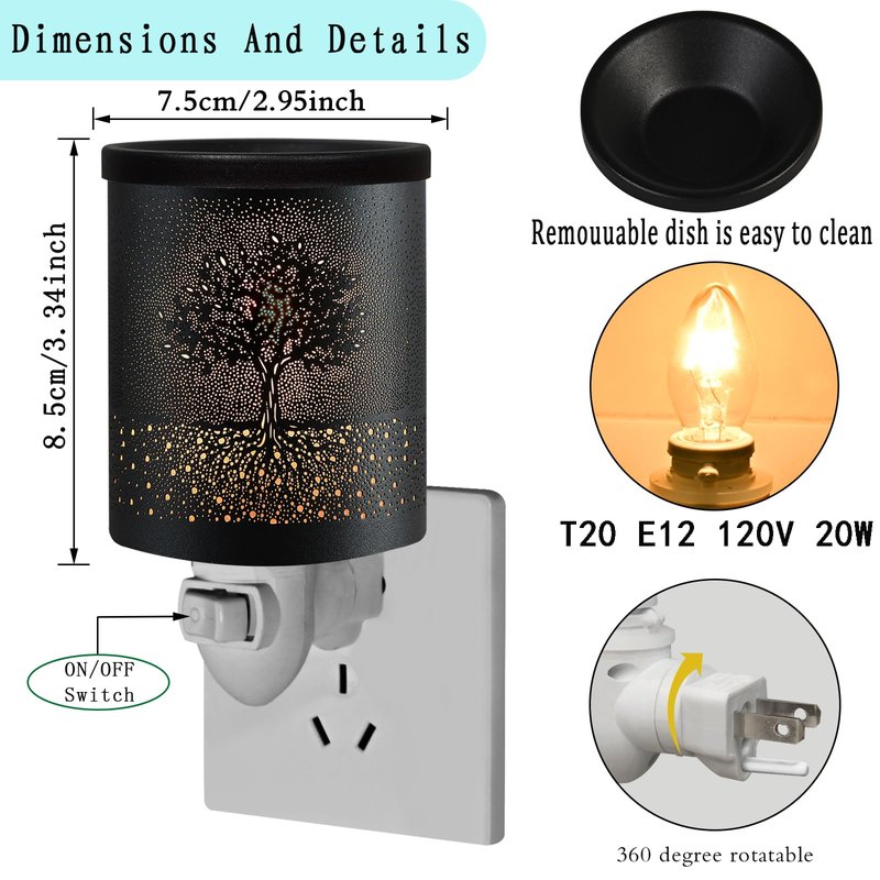kaakuuki Large Tree Plug in Wax Warmer Candle Wax Warmer for Scented Wax melt Warmer Plug in Wax melt Warmer Wax Burner Electric Wax Melter Candle Warmer as Home Decor Gifts for Women
