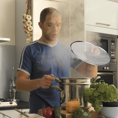 3 Pack Splatter Screen for Frying Pan 13" 11.5" 9.8" Stainless Steel Grease Splatter Guard Ultra Fine Mesh Lids with Fold Flat Knob Set for Prevent Oil Splatter