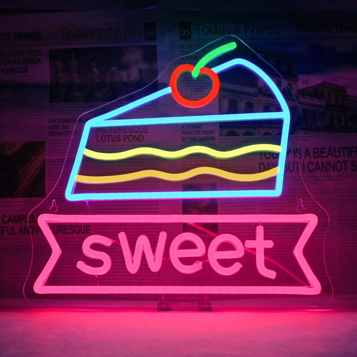 Horseneon Good Food Good Mood Neon LED Sign, Food Neon Signs for Wall Decor, Good Food Good Mood Neon Light with USB Powered for Snack Shop, Restaurant, Fast Food