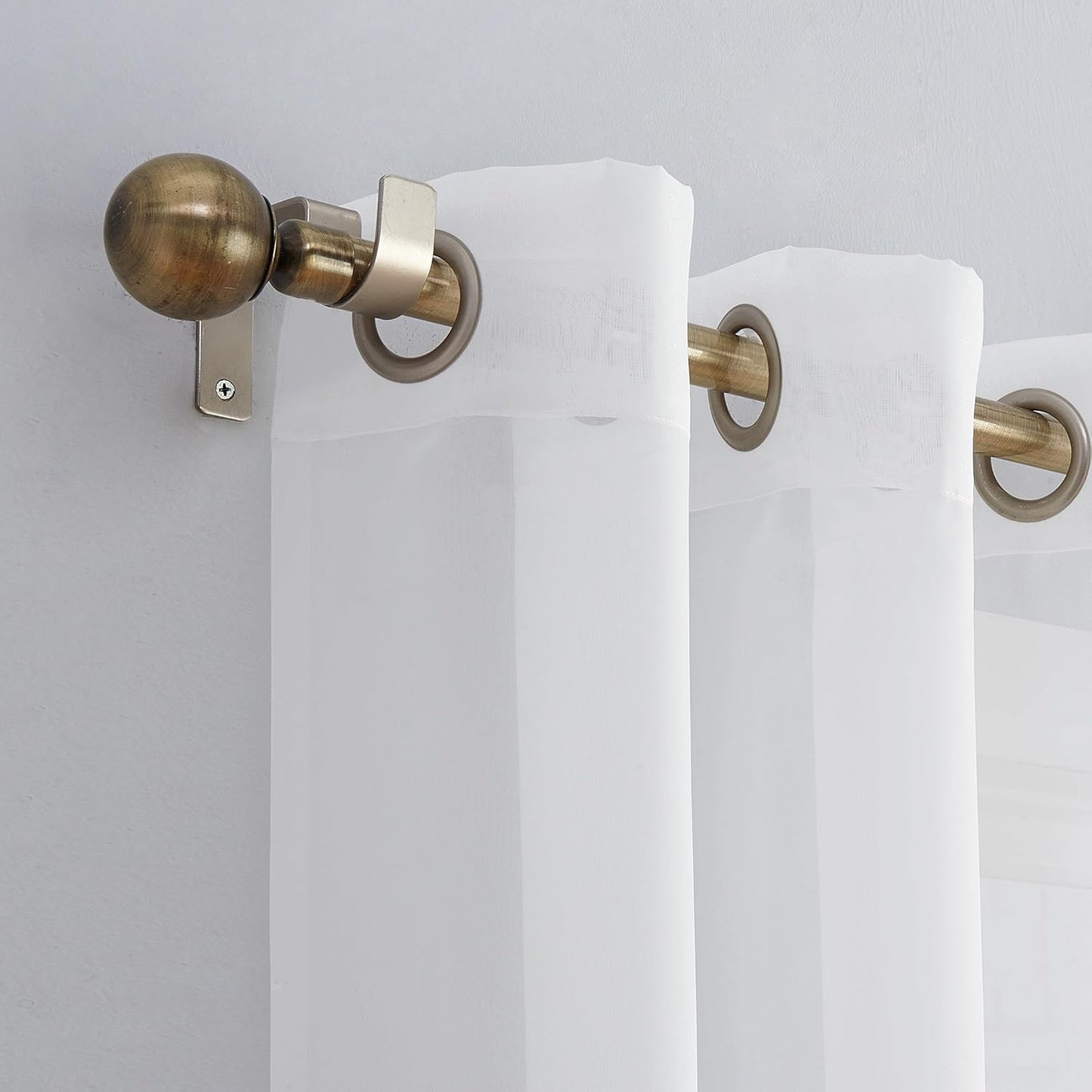 No. 918 Emily Sheer Voile Grommet Curtain Panel, 59" x 84", White