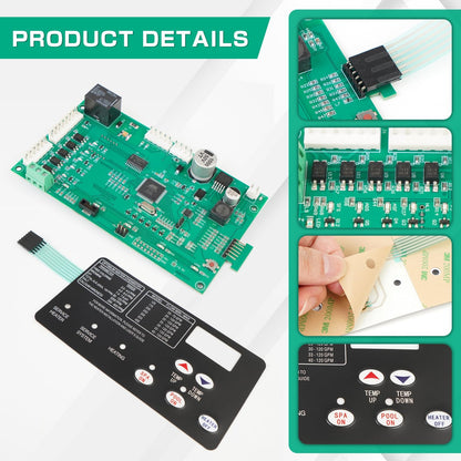 Control Board Kit with Switch Pad Replacement# 472610Z Replace 42002-0007S Compatible with Mastertemp Max-E-Therm Pentair Pool & Spa Heaters Compatible with All NA LP Series Models