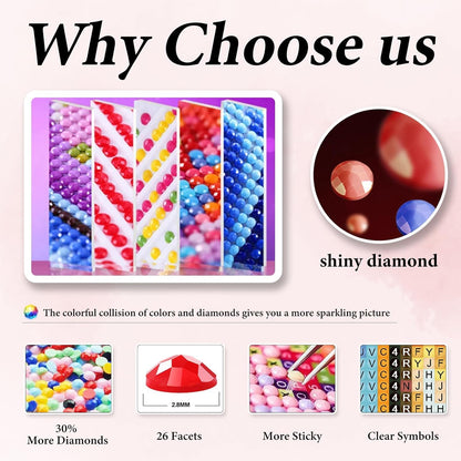 DAZZLEDOTS Diamond Art Kits for Adults, 3 Pack Pink Diamond Painting Kits for Beginner DIY Crow Castle and Candle 5D Full Drill Diamond Dots Crafts for Home Wall Decor Gifts 12x16 Inch
