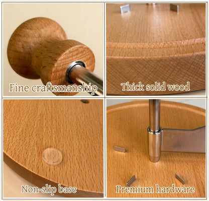 Cheese Curler Wheel, Professional Cheese Slicer Cheese Cutter, Rotary Cheese Grater for i.a. Tête de Moine & Chocolate, Stainless Steel Girolle Cheese Shaver with Sharp Blade&Solid Wood Base(with Lid)
