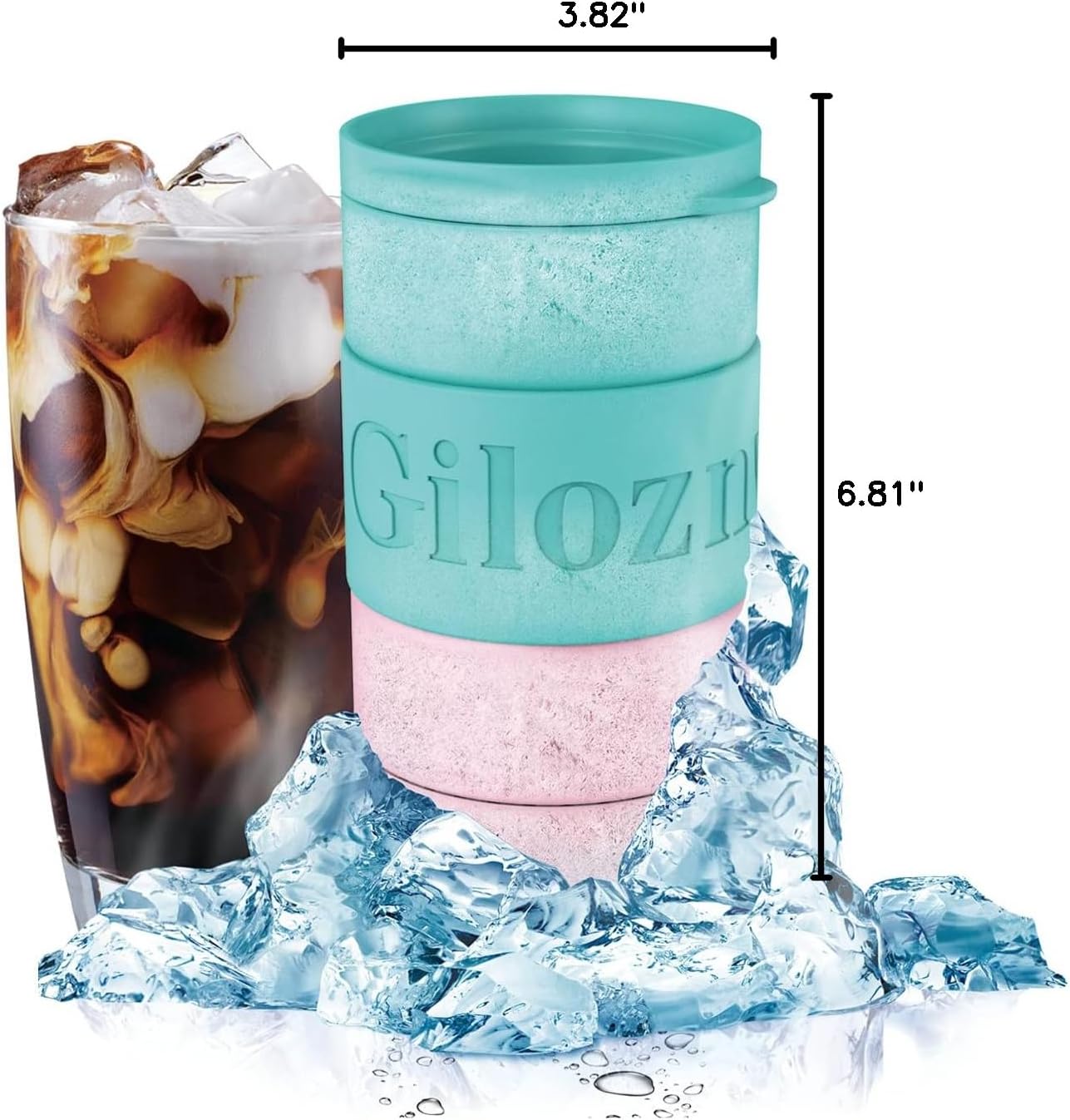 Gilozny 14 oz Cooling Freeze Beverage Cup, Coffee/Beer Rapid Cooler Freezer Double Wall Insulated Stainless Steel