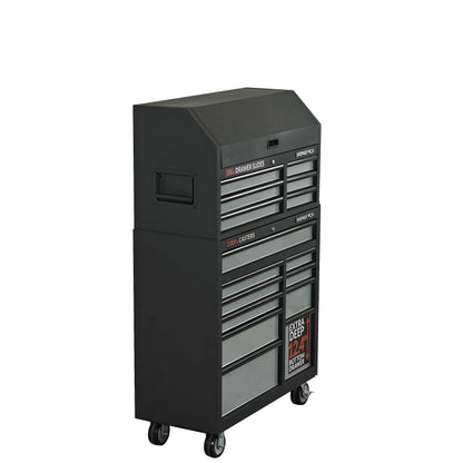 SHOPMAX 41″ 16-Drawer Tool Chest and Rolling Cabinet Combo, Black, (94106R2-10S7)