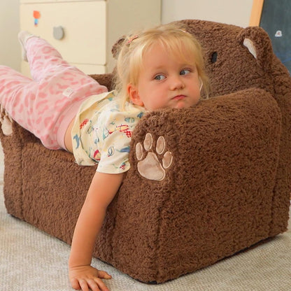 1-6, ALIMORDEN Animal Kids Chair,Sherpa Soft Kids Chair with Washable Cover, Comfy Kids Armchair for Toddlers Ages