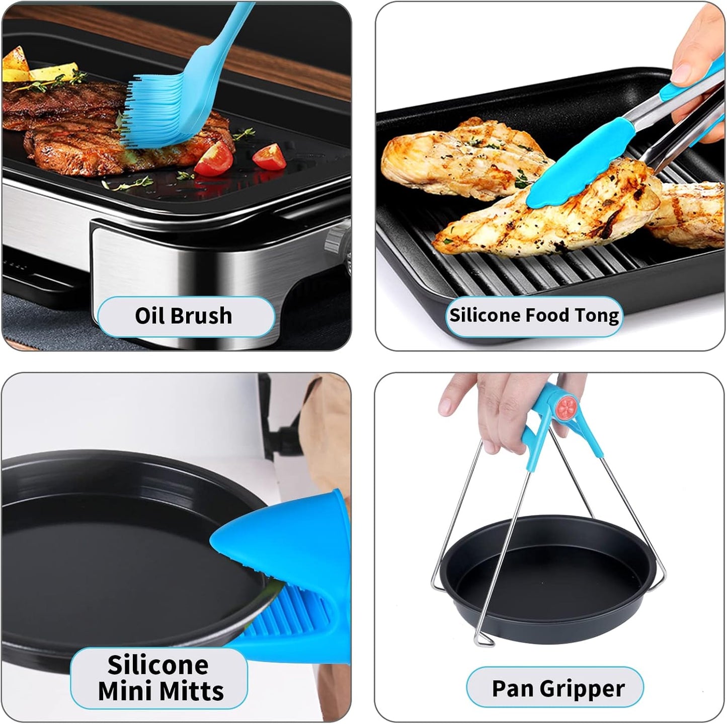 Air Fryer Accessories for COSORI Ninja Gourmia: 12 PCS Set with Oven Cake Pan, Pizza Pan