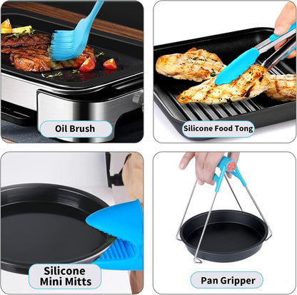 Air Fryer Accessories for COSORI Ninja Gourmia: 12 PCS Set with Oven Cake Pan, Pizza Pan