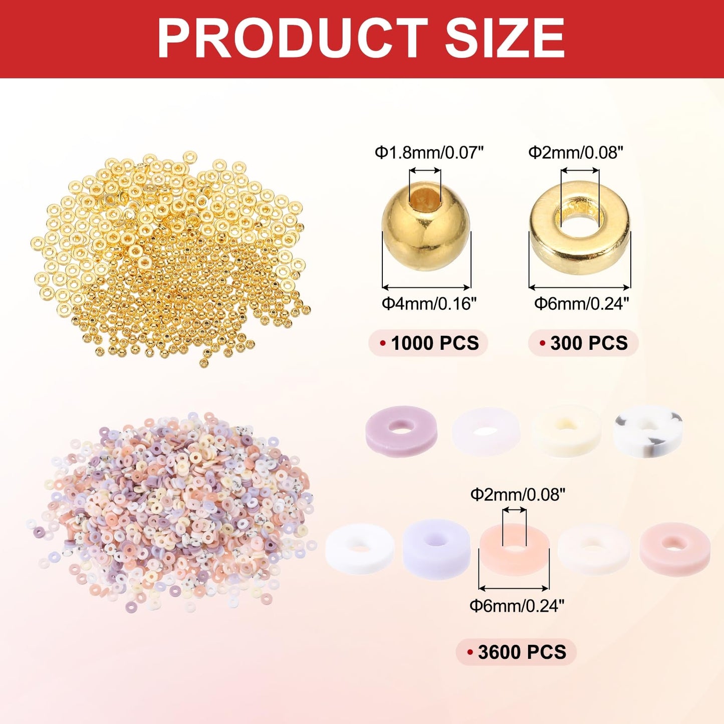 MECCANIXITY 4900 PCS 10 Strands Polymer Clay Beads Bracelet Making Kit for Jewelry Making, with Flat & Round Heishi Gold Spacers Beads for DIY Bracelets Necklace Jewelry, 6mm Morandi Colors
