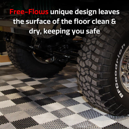 Big Floors RaceDeck Garage Floor Tiles, Interlocking Garage Flooring, Free-Flow Self-Draining Non-Slip Heavy-Duty Copolymer, Easy Install (Alloy, 48 Pack of 12 x 12" Tiles, 48 Sq Ft)