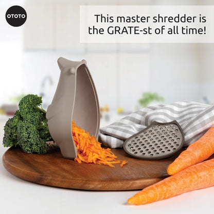 OTOTO Grater - Stainless Steel, BPA Free, Dishwasher Safe, Fun Kitchen Gadget, Vegetable Shredder, Cute Kitchen Gifts & Accessories (Barry The Bear Cheese Grater, Brown)