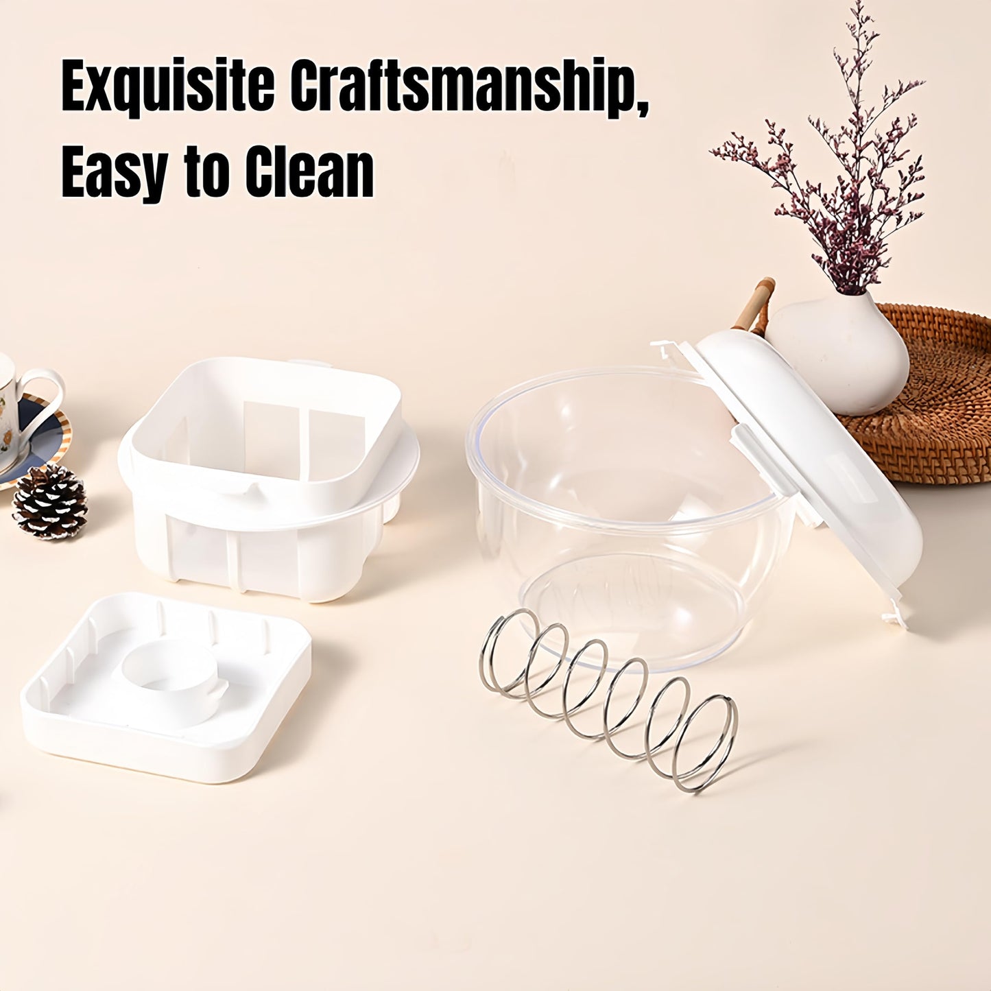 Yogurt Strainer with Spring-[2.2QT/0.56GAL] Large Capacity, [1.16QT/0.29GAL] Filter Volume, 304 Stainless Steel Mesh Yogurt Maker, BPA-Free Detachable Greek Yogurt Strainer for Homemade Thick Yogurt