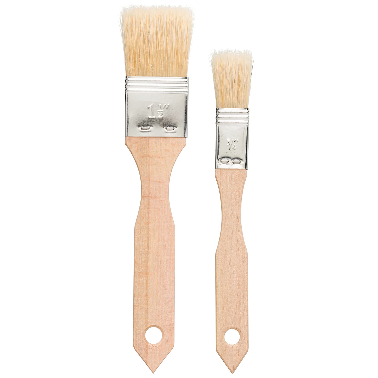 REDECKER Pastry Brushes Set with Untreated Beechwood Handles - 2 Different Sizes - Multi-purpose Brushes - Natural Bristle Basting Brush for Glazing and More - Wood Pastry Brush German Designed