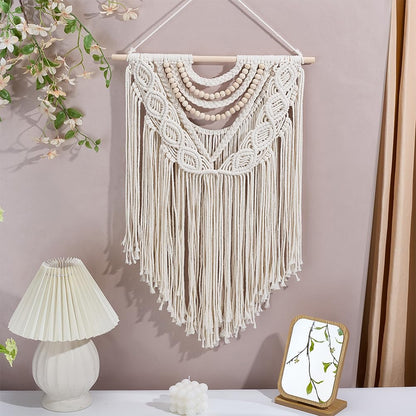 FREEBLOSS Boho Macrame Wall Hanging Kit Woven Tassel Tapestry DIY Cotton Rope Decoration Macrame Kit with Instructions for Adults Beginners, 40cm/15.7" Wide