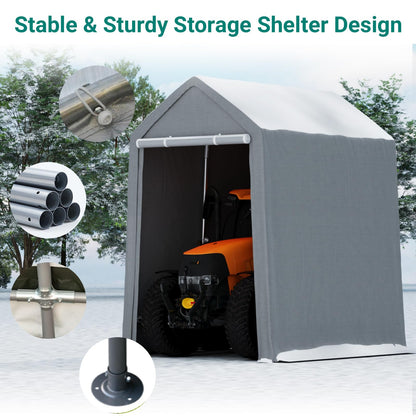 12×12 ft Outdoor Storage Sheds, Portable Storage Shelter Shed with Roll up Zipper Doors, Waterproof Outside Utility Shed Garage Tent for Motorcycle, Bicycles and Camping Tools