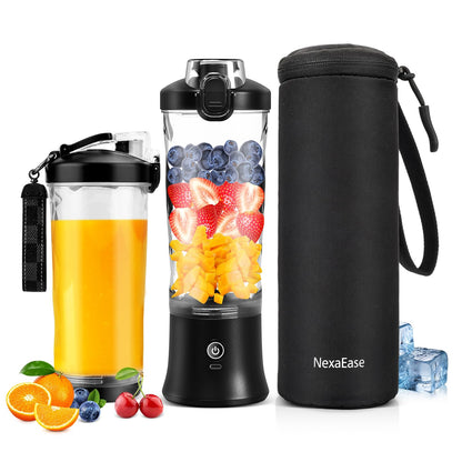 Portable Blender for Shakes and Smoothies- Personal Juicer 20 OZ Electric Protein Shaker Bottle with Insulated Sleeve, USB-C Rechargeable,Travel Lid-Small Blender Cup for Kitchen, Office, Gym,Travel