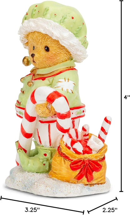 Roman Cherished Teddies Percy Elf Bear Figurine, 4 Inch Multicolor