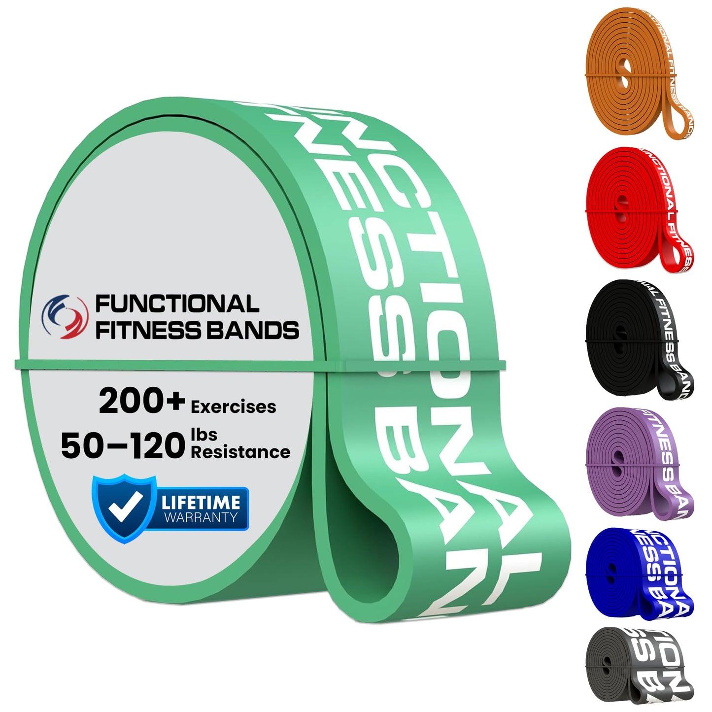Functional Fitness Pull Up Bands Resistance Bands | Exercise Bands for Working Out | Long Stretch Bands for Exercise, Training Bands, Resistance Bands for Stretching Orange 1/4" 5-15 lbs