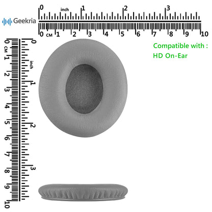 Geekria Replacement Ear Pads for Beats Solo HD On-Ear Headphones Ear Cushions (Not Compatible with Other Headphone Models), Repair Parts (Grey)
