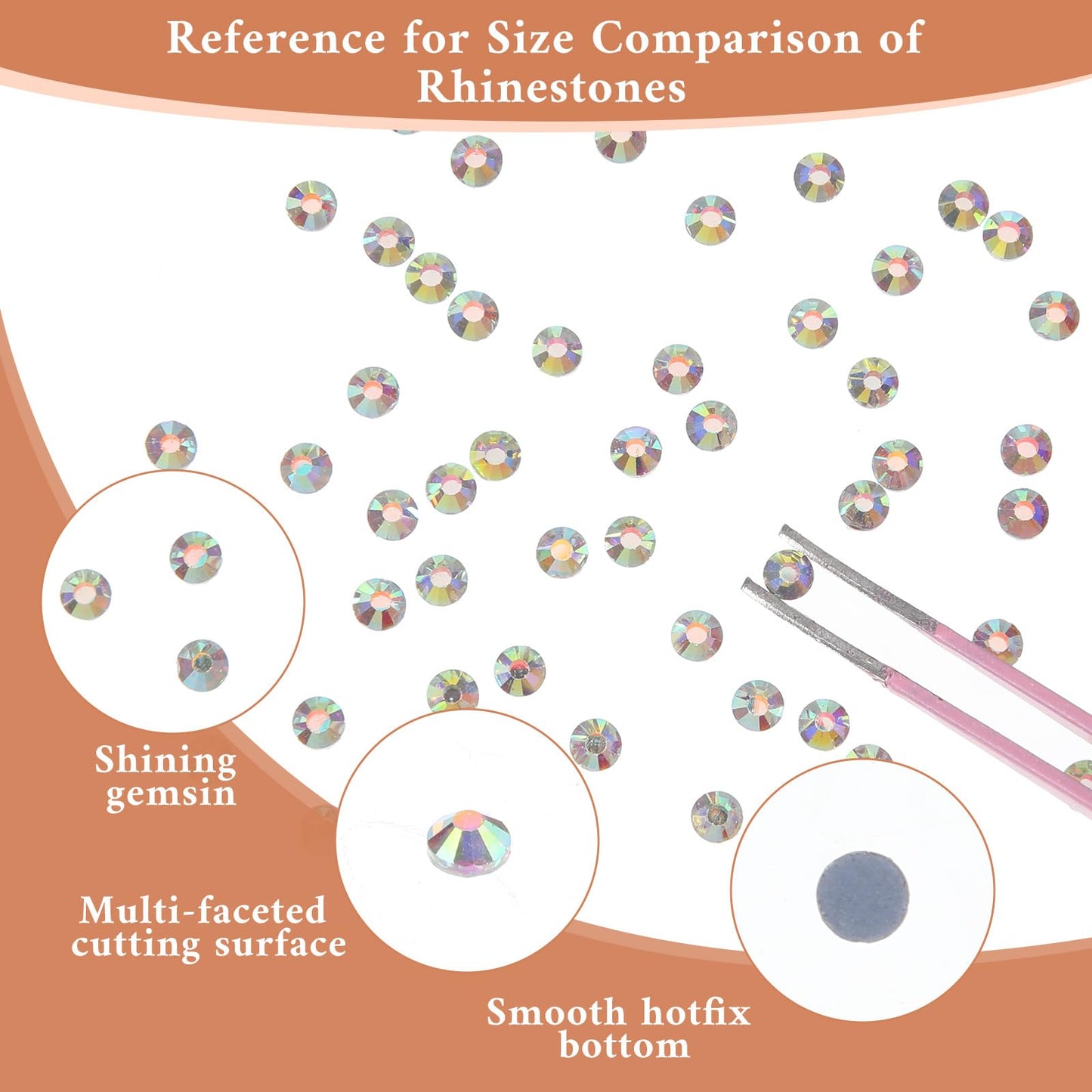 20000 Pcs SS10 Hotfix Rhinestones Bulk Crystal AB Round Iron on Flatback Glass Gems for Bedazzling DIY Crafts Clothes Shoes Supplies Decoration 2.7-2.8mm