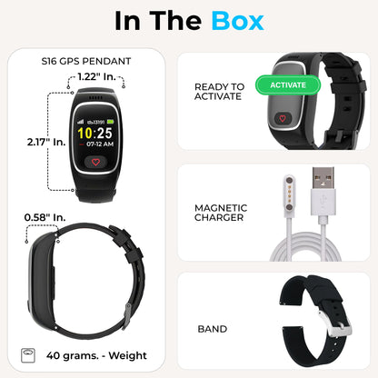 Seculife Smartwatch: Medical Alert Bracelet with GPS Tracker, Fall Detection smart Watch, 2 Way Calling, SOS Button, Medical Watch, Emergency Device for Seniors, Life Alert System, Elderly Monitoring
