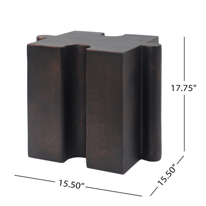 Christopher Knight Home Daton 3 Piece Interlocking Outdoor Side Table Set, Modular Lightweight Concrete Coffee Table, Convertible MGO End Table for Indoor&Outdoor, Design for Creative Set Up, Copper