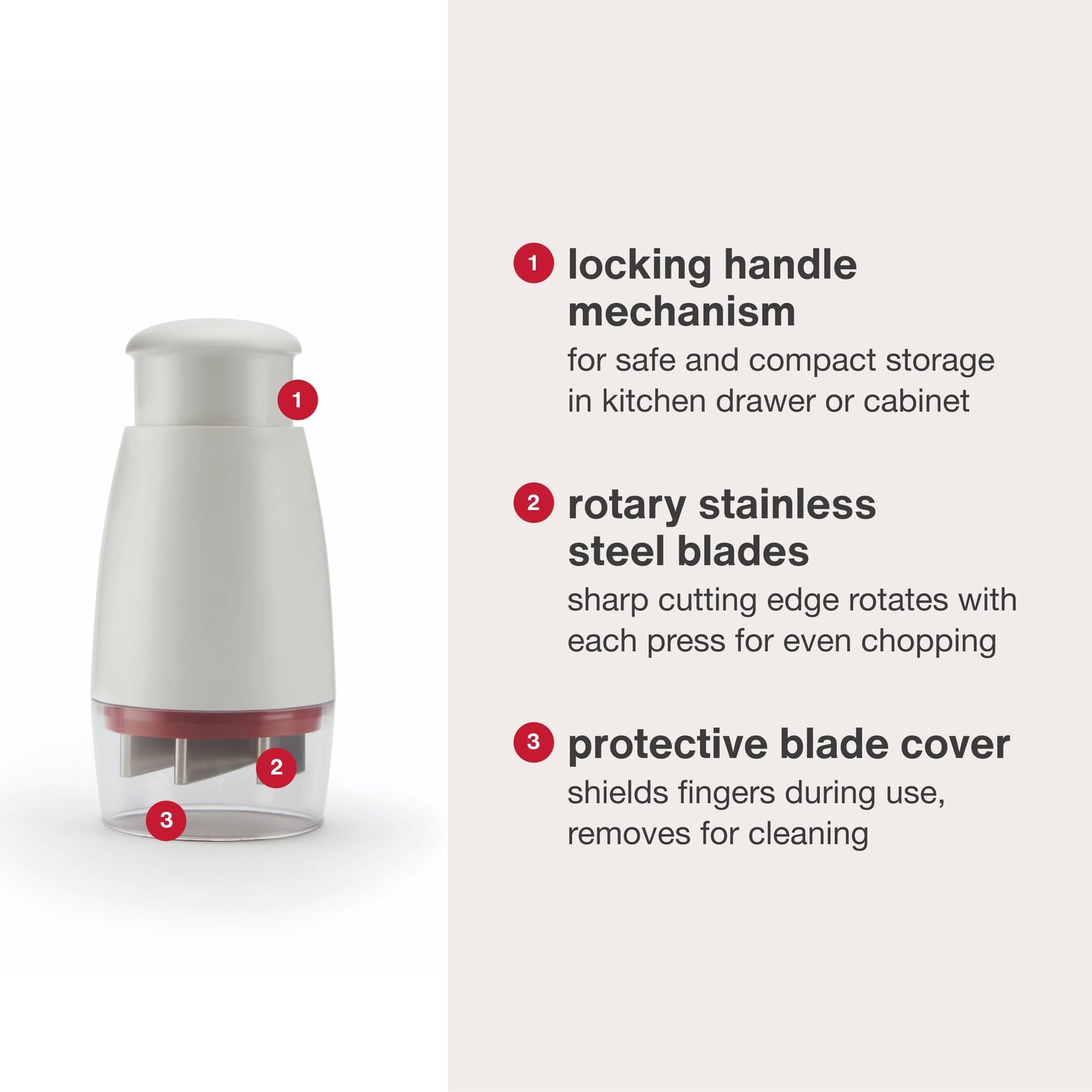 Zyliss Zick Zick Classic Food Chopper - Manual Food Chopper - Onion, Tomato & Vegetable Cutter - Stainless Steel & Dishwasher Safe Food Dicer - White, 9"- Zick Zick 2.0