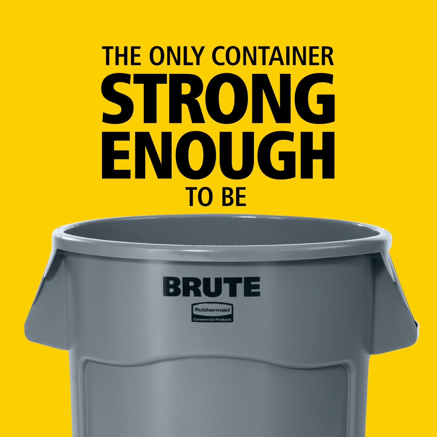 Rubbermaid Commercial Products BRUTE Heavy-Duty Round Trash/Garbage Can, 10-Gallon, Yellow, Outdoor Waste Container for Landscapers/Construction/Restaurants/Back of House/Offices/Warehouses