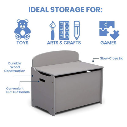 Delta Children MySize Deluxe Toy Box, Grey