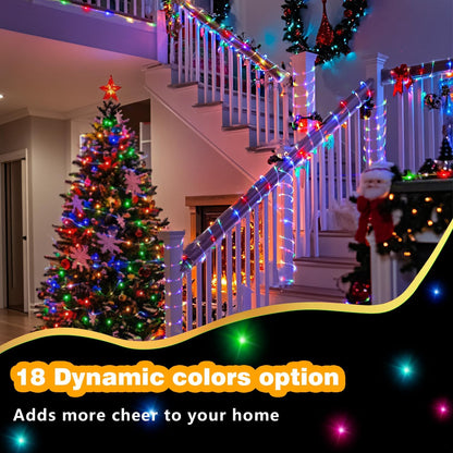 66Ft (33Ft 2 Pack) 200 Remote,16 LED Rope Lights Indoor with USB Powered, X LED String Lights Outdoor with Color