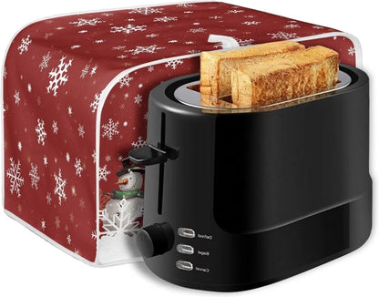 Snowman Toaster Cover, Bread Maker Kitchen Small Appliance Dust Covers for Christmas Decor, Universal Size
