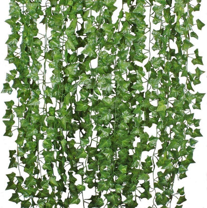 SO CAL PRO Fake Ivy Leaves, Artificial Greenery Vines for Room Decor, Faux Vines Wedding Decor (6 Strands)