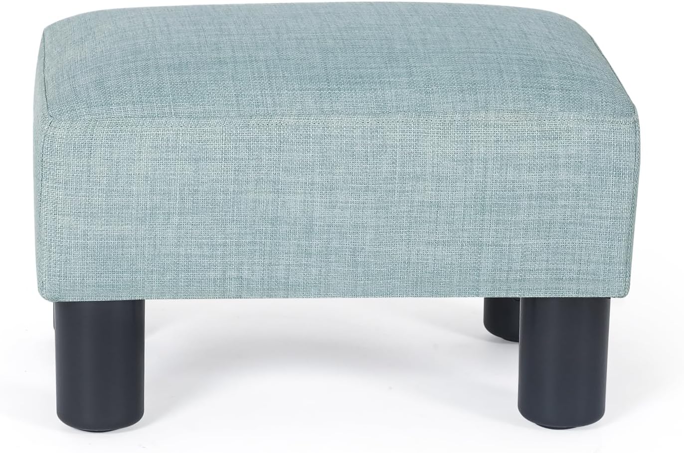 15x10.8x8.7inch Adeco Small Ottoman Footstool- Mordern Rectangle Soft Fabric Footrest