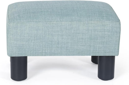 15x10.8x8.7inch Adeco Small Ottoman Footstool- Mordern Rectangle Soft Fabric Footrest