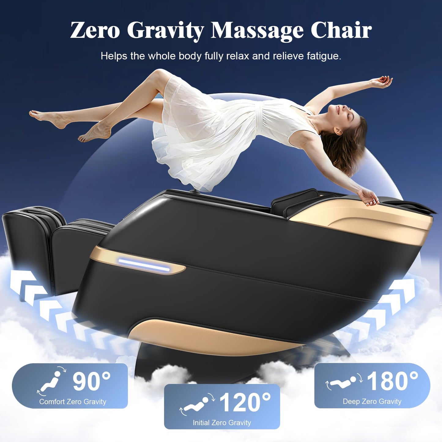 YONISEE 4D Massage Chair Full Body, 2026 Zero Gravity SL-Track Shiatsu Massage Recliner with Body Scan, AI Control, Heating, Airbags, Foot Rollers, Bluetooth Speaker, Led Light for Home and Office