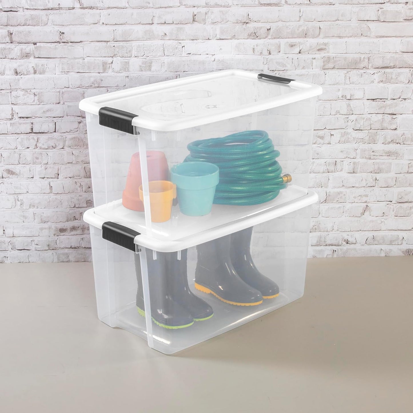 Sterilite 8-Pack Ultra Latch Storage Bins - 70 Quart Clear Plastic Containers for Home Organization