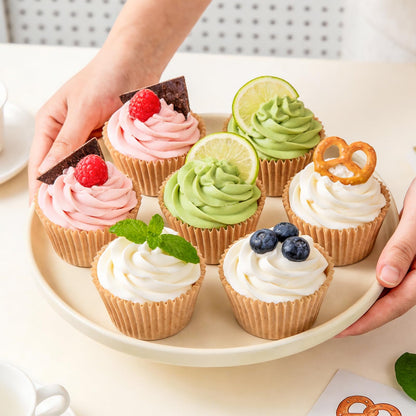 VISRIE 500Pcs Standard Cupcake Liners, Natural Parchment Paper Cupcake Liners for Baking, Grease-Proof Muffin Cups, Food-grade Baking Cups for Cupcakes, Muffins, Nuts