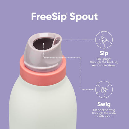18-oz, Owala FreeSip Twist Insulated Stainless Steel Water Bottle with Straw for Sports and Travel, BPA-Free