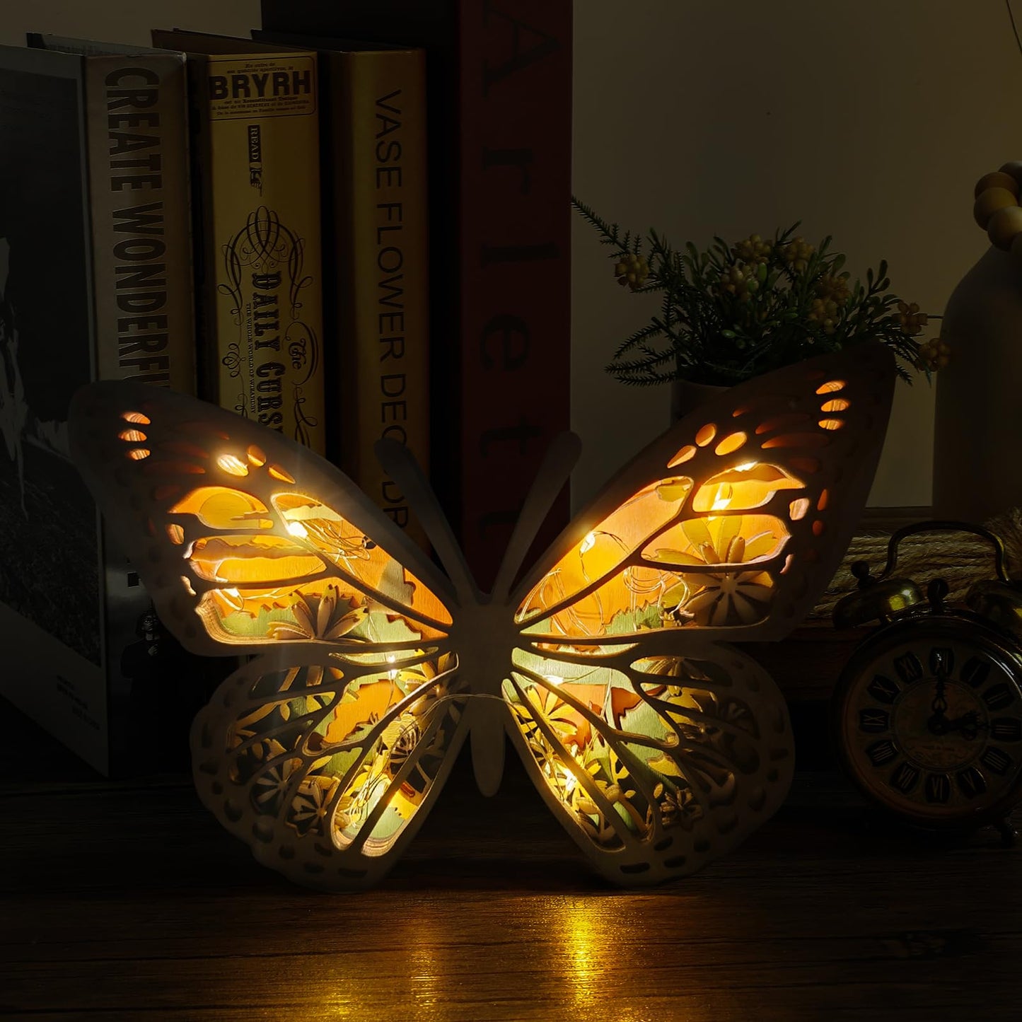 Laozai Wooden Forest Animals Butterfly Decor Cabin Rustic Decor Wall Decor for Bedroom Living Room Table Decorative