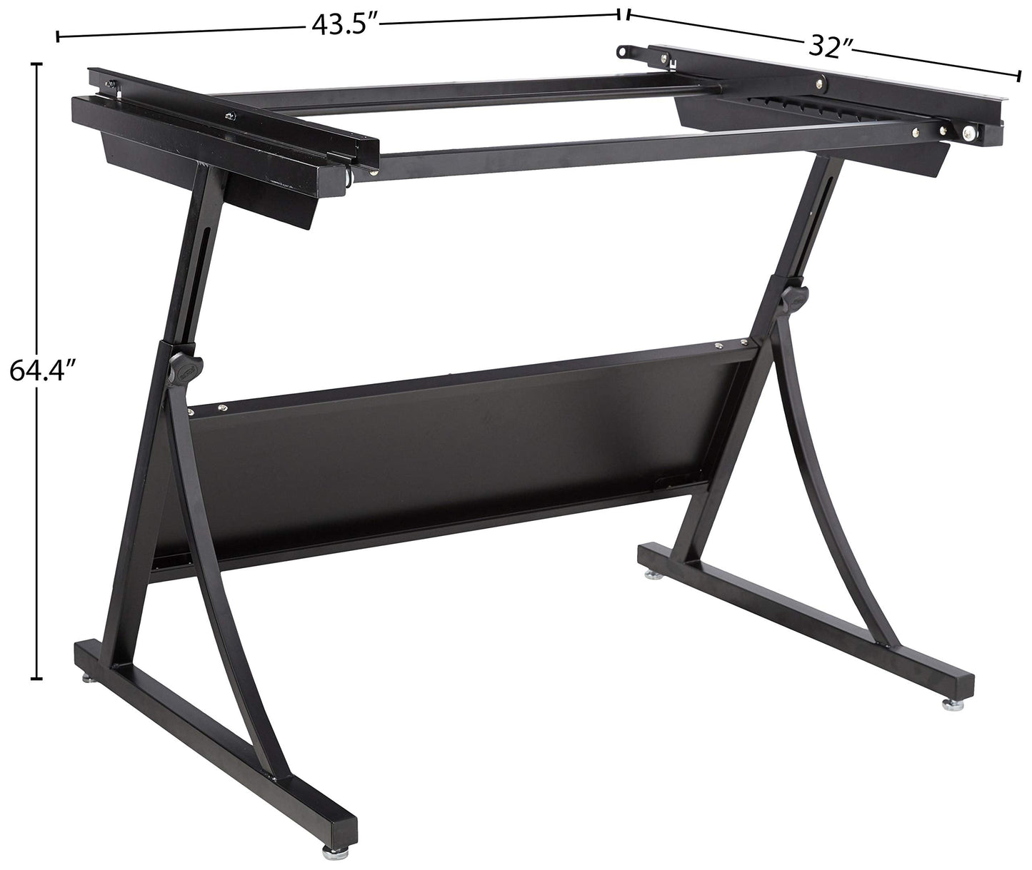 Safco 3957 PlanMaster Height-Adjustable Drafting Table for use with 3948, 3951 Table Top (Sold Separately), Black