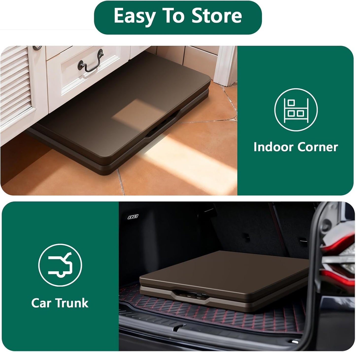 4FT Folding Table Heavy Duty Plastic Table with Handle, Foldable&Portable, Fold-in-Half Utility Tables for Outdoor