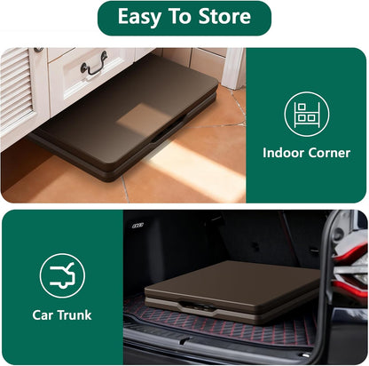 4FT Folding Table Heavy Duty Plastic Table with Handle, Foldable&Portable, Fold-in-Half Utility Tables for Outdoor