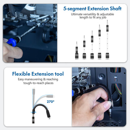 XOOL 132 in 1 Precision Screwdriver Set with Magnetic Driver Kit Professional Electronics Repair Tool Kit for Computer, PC, Mac-Book, Laptop, Tablet, iPhone, Xbox, Game Console