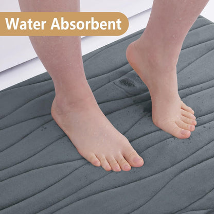 Buganda Memory Foam Bathroom Rug Mat 59x17 | Extra Soft Absorbent Non-Slip Machine Washable Bath Rugs